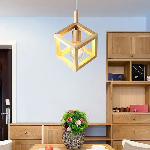 Moderne Pendelleuchte aus Massivholz für Innenbeleuchtung - vue 3 sur 7