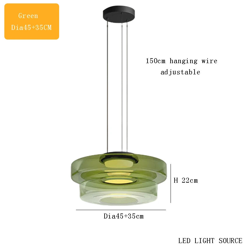 suspension design en verre série levels pour décoration moderne