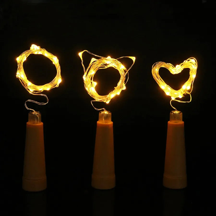 guirlande lumineuse led pour bouteilles de vin décorative Noël - vue 7 sur 8