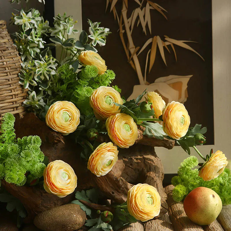 têtes de bouton d'or fleurs artificielles en soie décoration mariage - vue 4 sur 10