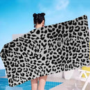 serviette de bain microfibre motif leopard vache enfant