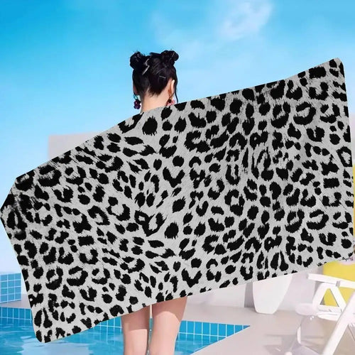 serviette de bain microfibre motif leopard vache enfant - vue 7 sur 7