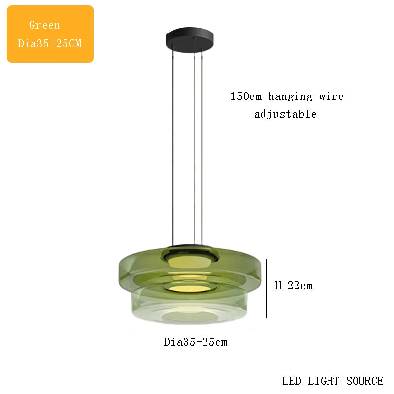 suspension design en verre série levels pour décoration moderne