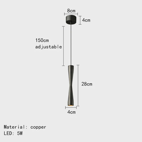 Moderne LED-Pendelleuchte mit verstellbarem Kupferkabel, 3 wechselbare Varianten