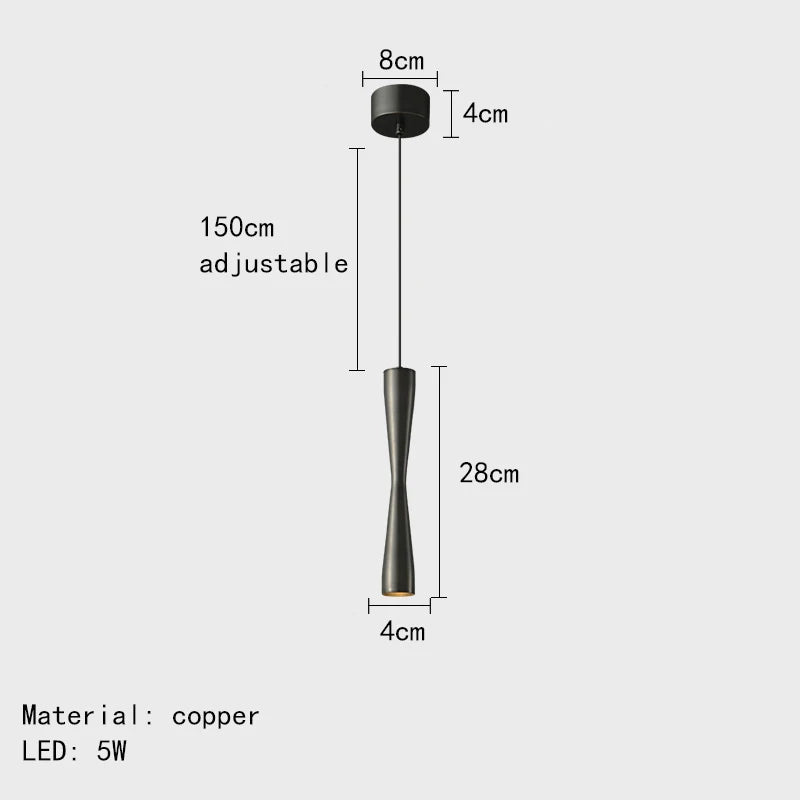 Moderne LED-Pendelleuchte mit verstellbarem Kupferkabel, 3 wechselbare Varianten