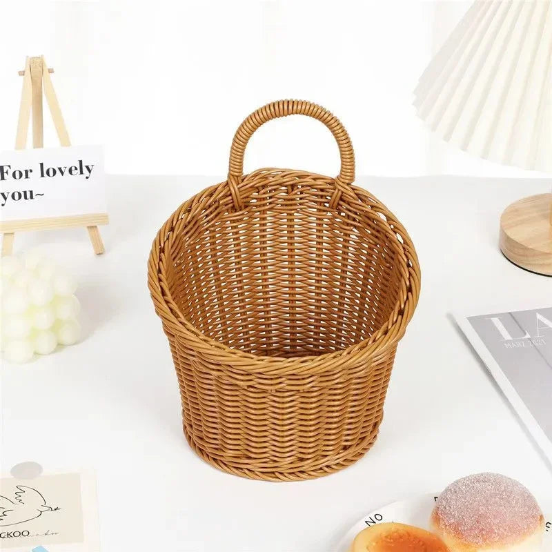 panier de rangement mural suspendu tissé pour fleurs et légumes - vue 4 sur 10