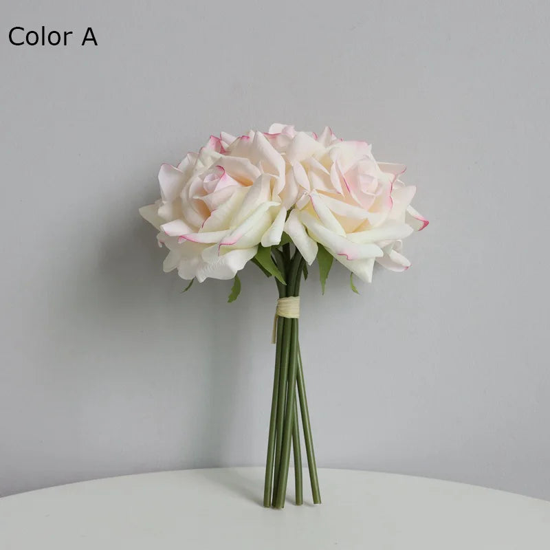 bouquet de roses artificielles réalistes pour mariage et décoration