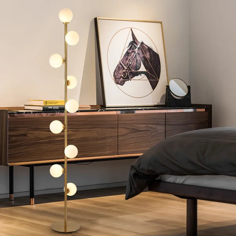 lampadaire led moderne boule de verre style nordique décoratif - vue 5 sur 6