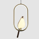 Nordischer Kronleuchter Gold Acryl mit LED-Leiste und Vögeln