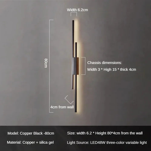 Design-Wandleuchte aus Kupfer für moderne Dekoration