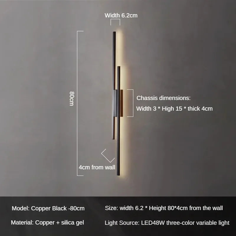 Design-Wandleuchte aus Kupfer für moderne Dekoration