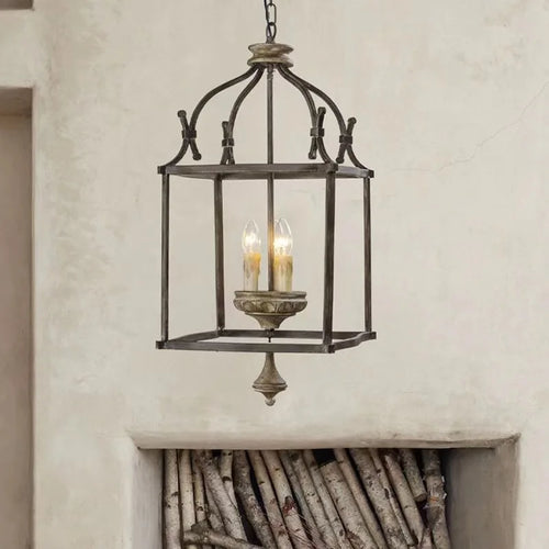 Créatif américain fer E14 lustre lumière porche Restaurant cuisine café chambre personnalité lumière Design lampes