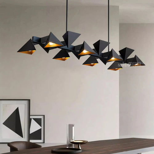 Lustre design moderne en métal noir décoratif intérieur
