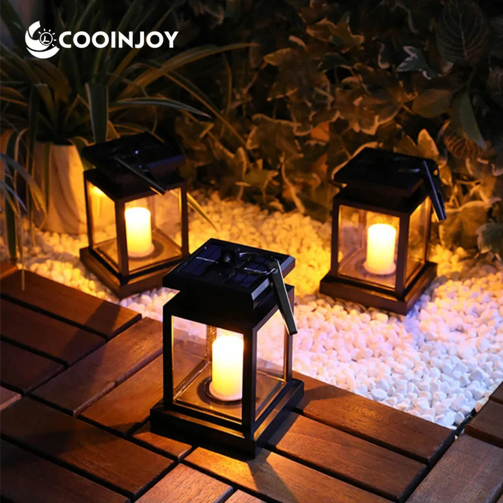 lampe solaire led étanche lanterne rétro pour jardin et cour - vue 4 sur 11
