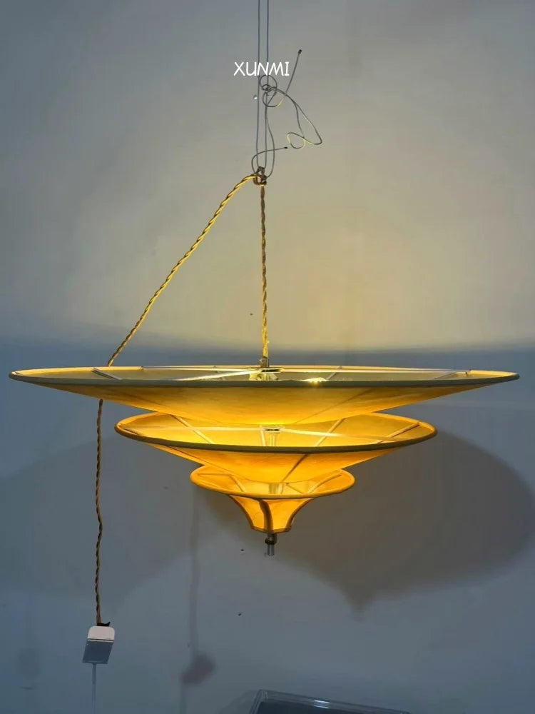 lustre parapluie thaïlandais style wabi-sabi pour intérieur moderne - vue 7 sur 8