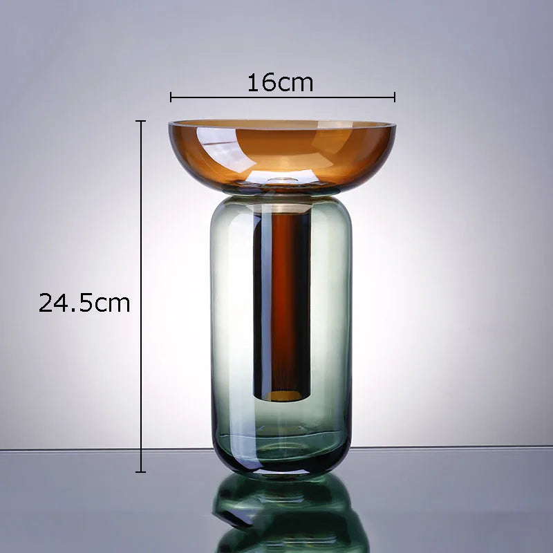 vase en verre dégradé pour fleurs décoratives hydroponiques - vue 8 sur 9