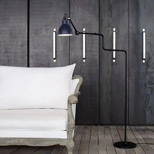 lampadaire rotatif à bras long en métal pour lecture et bureau