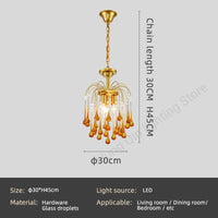 Eleganter und moderner Kronleuchter im Retro-Stil aus braunem Glas
