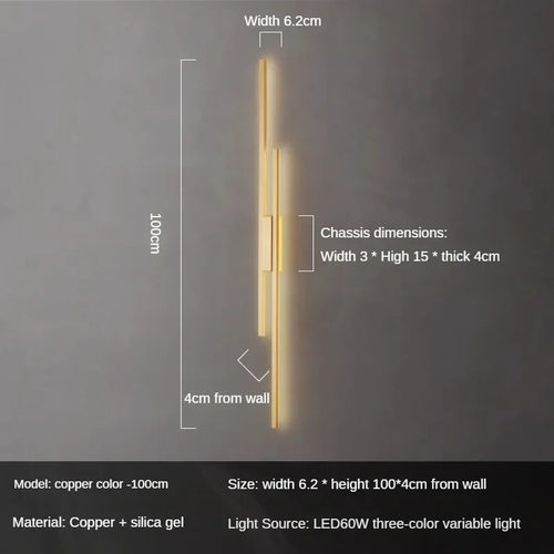 Design-Wandleuchte aus Kupfer für moderne Dekoration - vue 9 sur 12