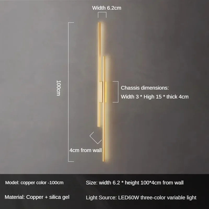 Design-Wandleuchte aus Kupfer für moderne Dekoration - vue 8 sur 12