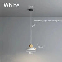 LED Iron Pendant Light for Dining Room, Round Disc, Long Strip, Bedside Nightlight, Study Living Room, Simple Decor, Coffee Bar