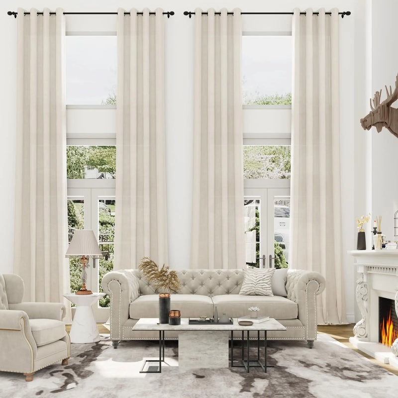 Voilage imitation lin extra long style moderne