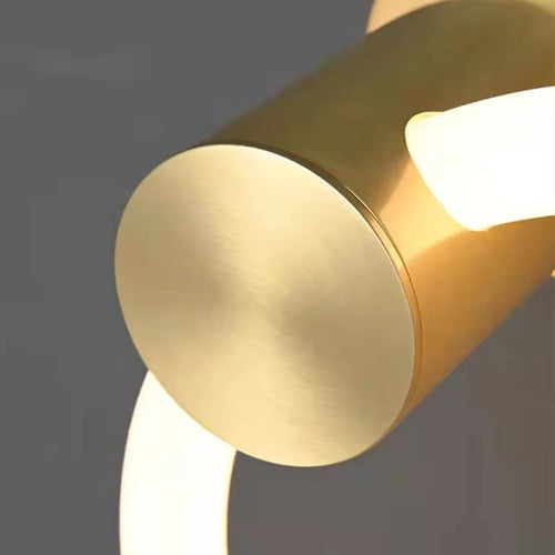 applique murale led moderne en laiton avec anneau acrylique gradable