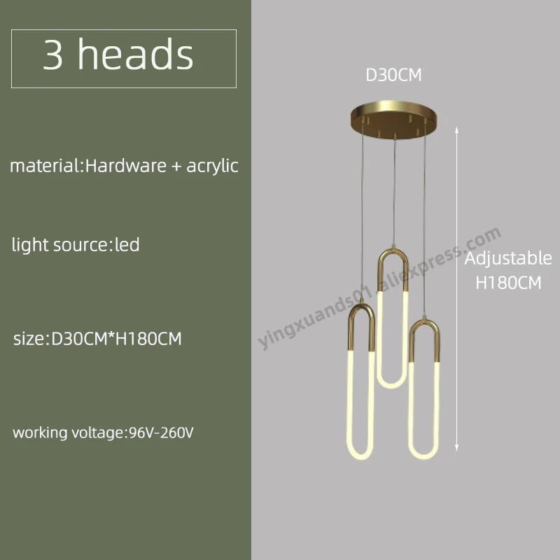 suspension moderne design nordique éclairage led loft élégant