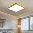 plafonnier en bois moderne avec télécommande intelligente et éclairage LED