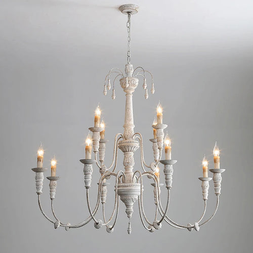 lustre en bois massif pour décoration intérieure et éclairage