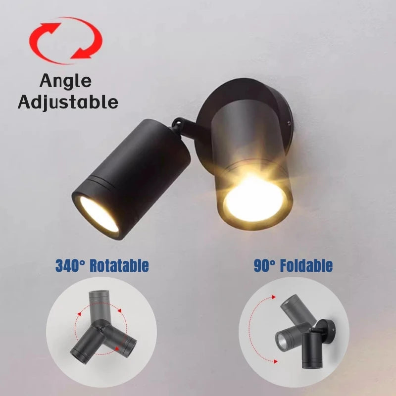 spot led extérieur double tête étanche pour jardin balcon clôture - vue 5 sur 9