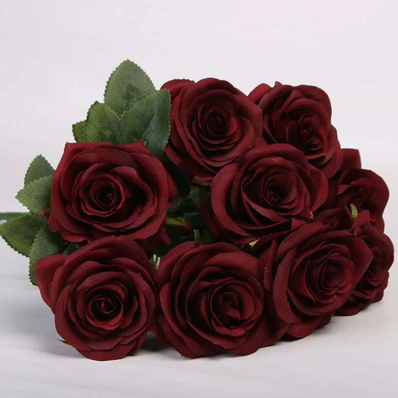 bouquet de roses artificielles pour mariage et décoration intérieure - vue 13 sur 27
