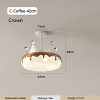 Creative Children Bedroom Chandelier Lamp with Pink Heart Bow Tie Crown Pendant Light for Princess Room Girl Nursery Baby Decor