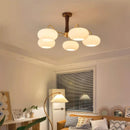 Walnut Wood Glass Brass, Wabi-sabi Modern Vintage style, chandelier lights for Living room, Bedroom, dining room, study