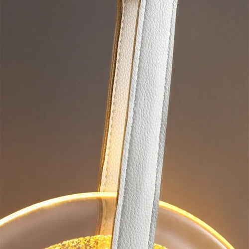 lustre nordique moderne en cuir et verre pour décoration intérieure