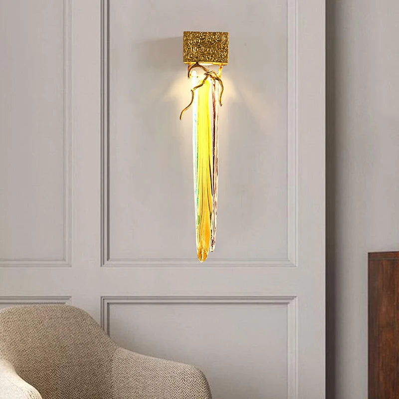 applique murale en cristal et cuivre moderne et élégante pour intérieur