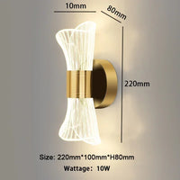 Moderne luxe créatif acrylique applique murale LED lumière or noir applique pour allée applique chambre chevet couloir décor à la maison