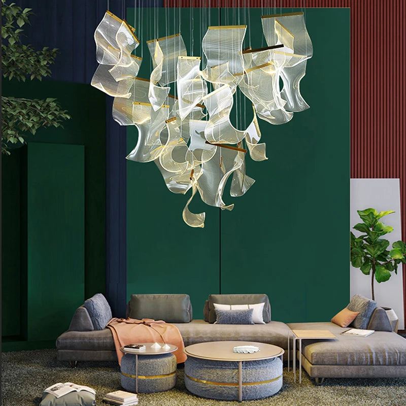lustre en acrylique à led pour décoration intérieure élégante - vue 6 sur 14