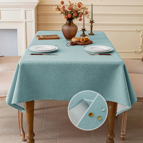 Nappe coton lin imperméable style uni table repas