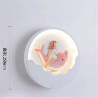 applique murale ronde led ours et lapin pour enfants