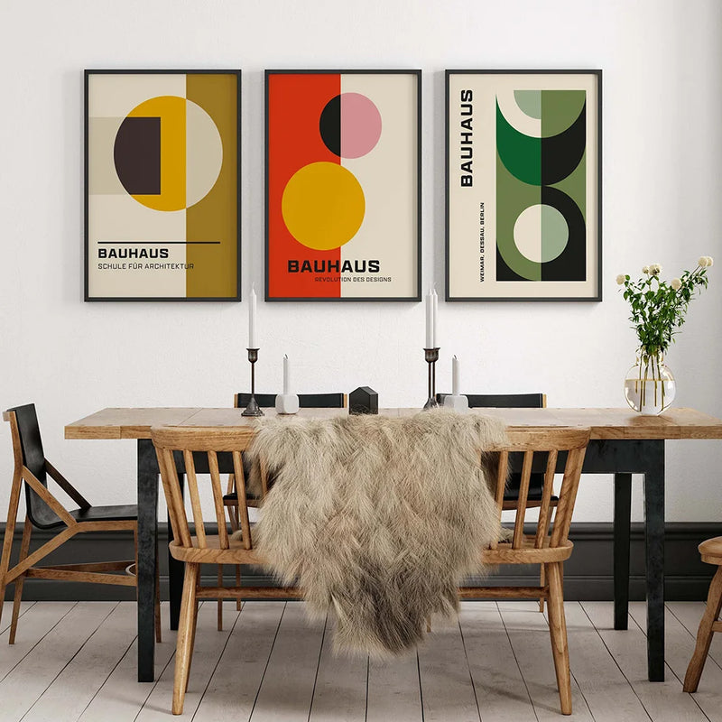 peinture sur toile motifs géométriques style nordique pour décoration moderne