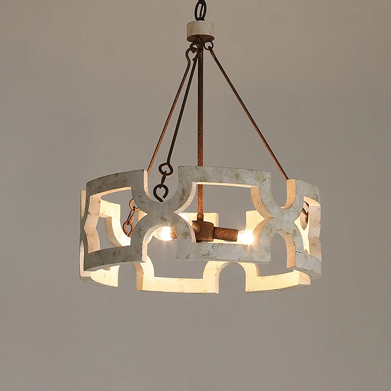 Créatif américain Rural bois lustre lumière salon salle à manger couloir magasin de vêtements boutique Restaurant suspension lampe