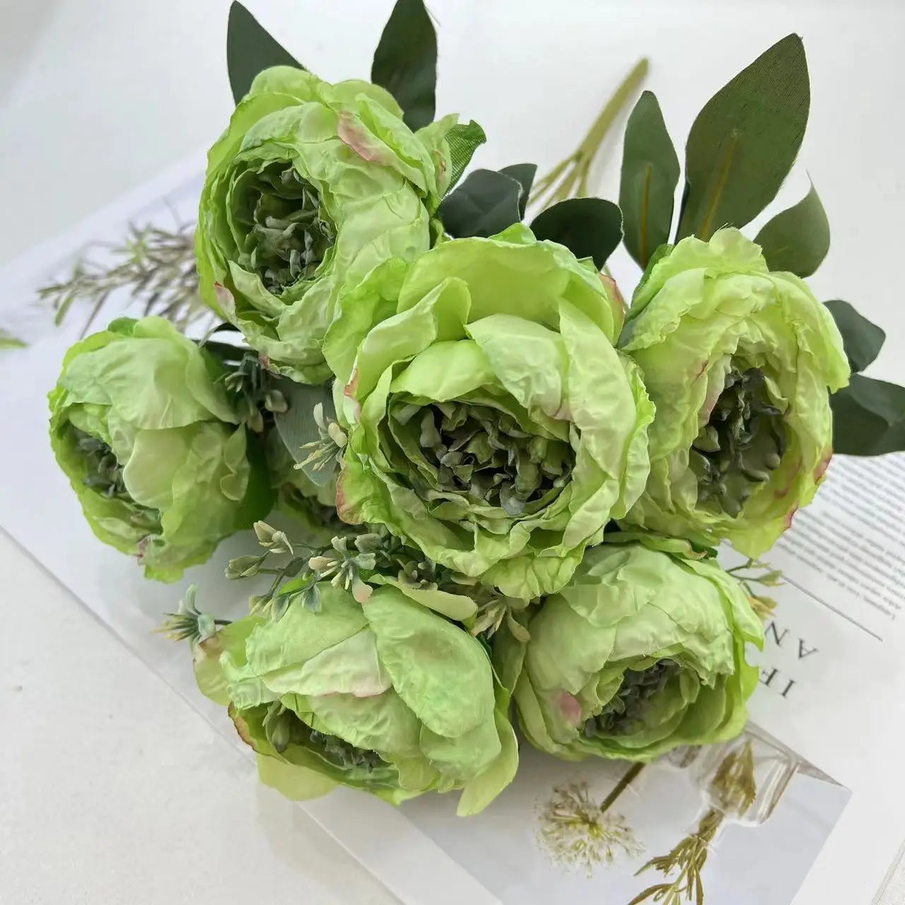 fleurs artificielles bouquet de pivoines pour mariage et décoration - vue 13 sur 13