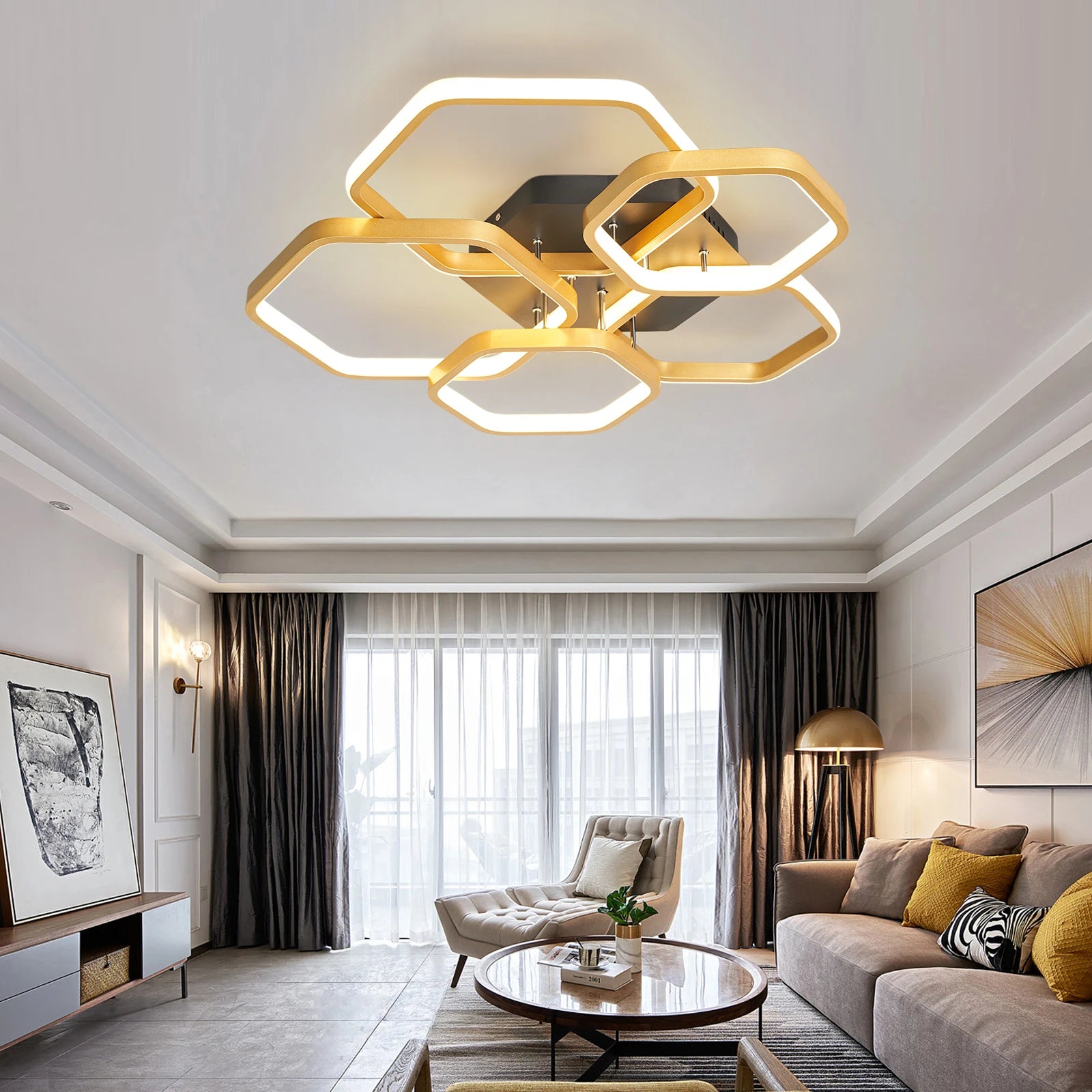 Modern Led Chandelier For Living Rooms, Bedrooms, Children's Rooms, Home Chandeliers, Working Together With Smart Home - vue 4 sur 9