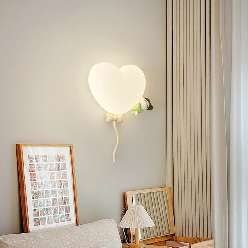 applique murale led romantique couronne coeur nuage pour enfants - vue 6 sur 12