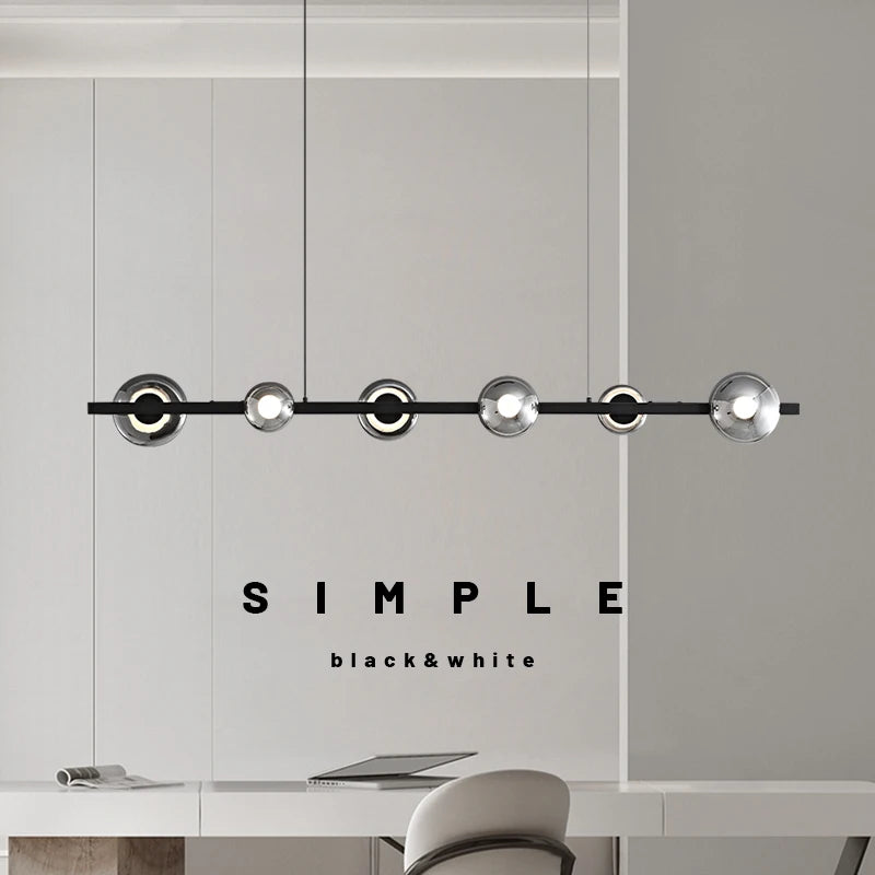 lustre de restaurant minimaliste moderne en cuivre led - vue 4 sur 9