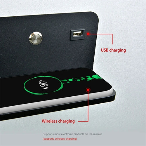 Moderne LED-Wandleuchte mit USB-Anschluss und kabelloser Ladefunktion - vue 4 sur 10
