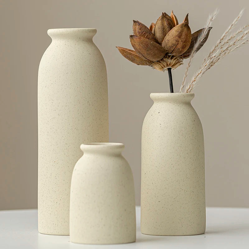 Ceramic Vase,Small Vases for Decor,Set 3 Modern Boho Vases for Flower Pampas,Fit for Living Room Desk Shelf Decor