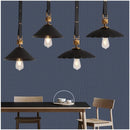 lustre moderne en cuir avec suspension lumière et verre cristal