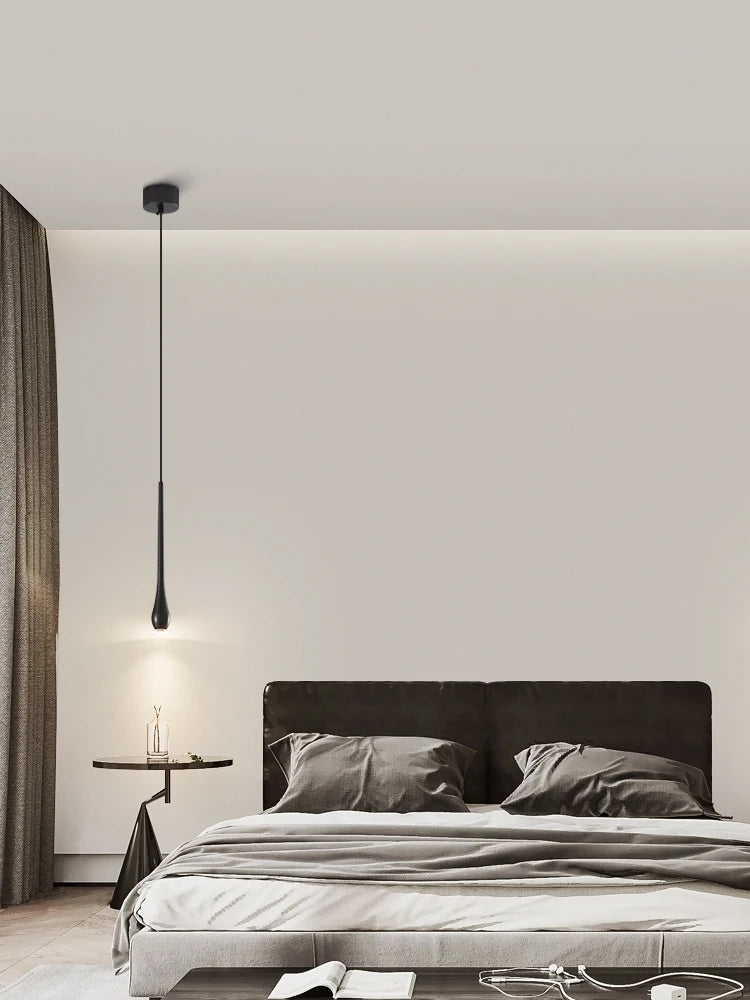 suspension moderne en forme de goutte d'eau en cuivre décoratif - vue 5 sur 10